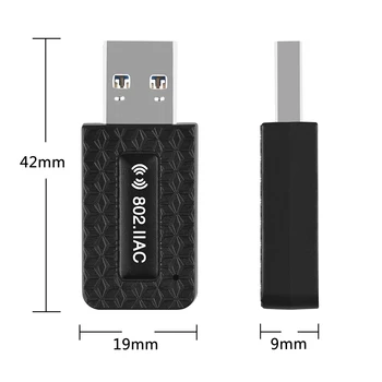 1300Mbps USB Tinklo plokštė, USB 3.0, Wifi Adapteris Belaidis WiFi Dongle 2.4 GHz+5.8 GHz Dual Band WiFi Imtuvas KOMPIUTERYJE, Nešiojamąjį kompiuterį