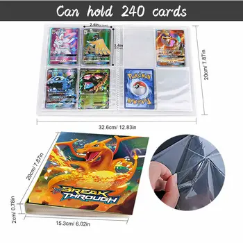 240Pcs pokemon kortelės rišiklio albumą pokemons žemėlapis Anime Kortelės Kolektorių Laikiklis Knygos Pakrautas Sąrašą Talpa Katalogą, Žaislai, Dovanos Vaikams