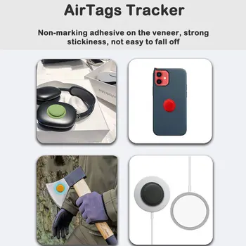 Airtags Tracker Silikono Atveju Anti-lost Apsauginė Įvorė Atgal Klijais Pritvirtinkite Minkštas Viršelis Protector For Apple Airtags Priedai