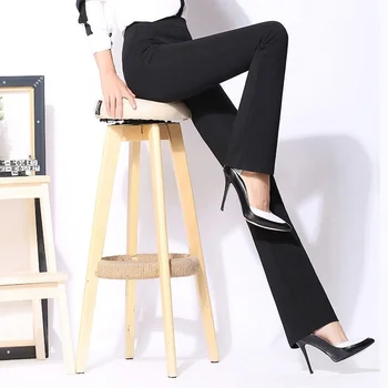 Moterų Aukšto Ruožas Kišenėje Formuojant Suknelė Kelnės Jogos Kelnės Office Atsitiktinis Ilgos Kelnės Flare Kelnės ( Plius Dydis: S-4XL)