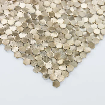 1 DĖŽUTĖJE 6pcs Aukštos kokybės Įgaubtas 3D Šešiakampis Aliuminio mozaikos plytelių Mados Metalo mozaika Matuoklis / gyvenamasis kambarys / Darbo fone