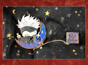 Anime Džiudžiutsu Kaisen Gojo Satoru Metalo Ženklelis Mygtuką Sagės Smeigtukai Kolekcija Mados Medalis Kostiumas Suvenyrų Cosplay Dovana