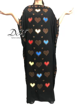 Naujas Mados Afrikos suknelė Moteris Minkštas Šviečia Ilga Suknelė heidi bazin Skraiste Afrikinio Femme Plius Dydis Boubou Musulmonų Abayas HD026