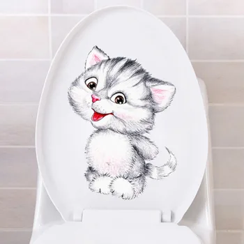 Peržiūrėti civid 20*30cm katės sienų lipdukai vaikams kambariai, vonios kambarys, tualetas namų dekoro animacinių filmų gyvūnų sienos lipdukai 
