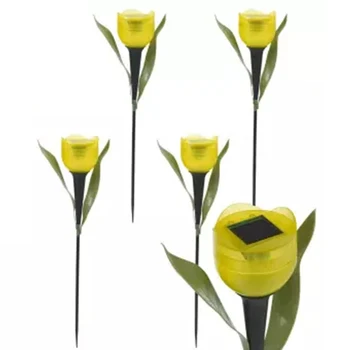 1Pcs Sodo Tulip Gėlių Formos LED Saulės energija Varomas Vandeniui Vamzdis Vejos Žibintai Nuolatinis Dekoro Kieme Lauko Šalies TWEL889
