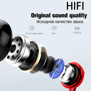 Hibridinis Pro HD In-Ear Ausinės Pintas Laidinio 4D Heavy Bass Metalo Dinaminės Ausinės Su Mic Už Xiaomi 