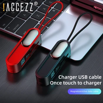 !ACCEZZ 3 in 1 Nešiojamų Magnetinio USB Kabelis iPhone, 11 6s 7 Absorbcijos Apšvietimo Micro Apmokestinimo 