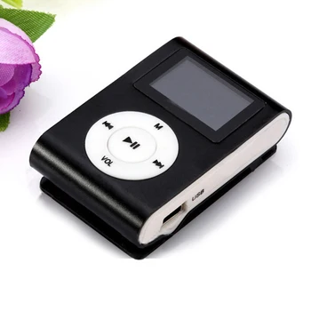 USB Mini Clip MP3 Grotuvas, LCD Ekranas Parama 32GB Micro SD TF Kortelę Radijo Naujas Su 1.8 Colio CD Su Skardžiai IPod Stiliaus