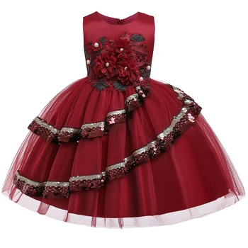2021 Vasaros Baby Girl Duobute Suknelė Gimtadienis Vaikams Suknelės Mergaitėms, Vaikams, Gėlių Nėrinių Princesė Suknelė Šalis Vestuvių Tutu Suknelė