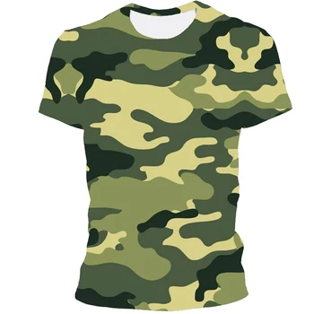 2021 naujas 3D T-shirt vyrams vasaros atsitiktinis kamufliažas kamufliažas stiliaus viršaus į 3D greitai-džiovinimo spausdinti marškinėliai