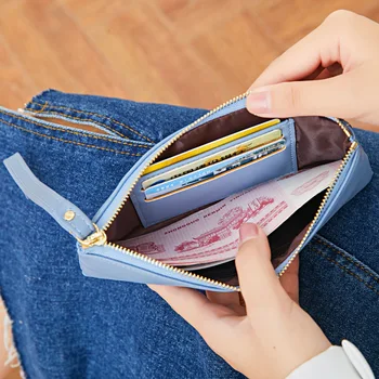 Moteris mobiliuoju telefonu maišelį su matomas jutiklinis ekranas nešiojamų apyrankė-antriešis odos piniginės kreditinės kortelės atveju grynųjų pinigų maišas mergina dovana