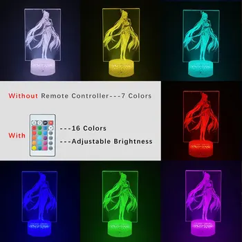 Žaidimas Genshin Poveikio Ningguang 3D vaizdo Lempa Išmaniųjų Telefonų Kontrolės, Namų Interjero Apšvietimas, Naktiniai staleliai, Lempa Gerbėjų Visame Knyga Lempos