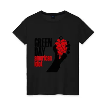 Moteriški marškinėliai Medvilnės Green Day. Amerikos Idiotas (1)