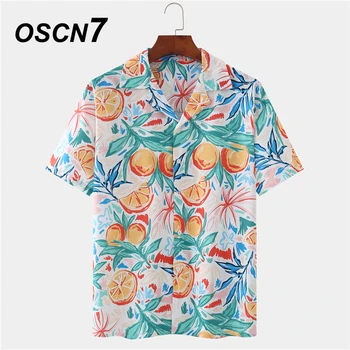 OSCN7 Atsitiktinis Atspausdintas Trumpas Rankovės Marškinėliai Vyrams Gatvės 2021 Havajai Paplūdimio Negabaritinių Moterų Mados Harujuku Marškinėliai Vyrams 169