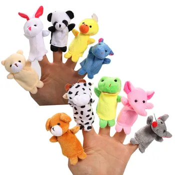 10VNT/Set Cuet Gyvūnų Pirštų Lėlės Vaikai Pilvo Pirštinės Lėlės Animacinių filmų Piršto Žaislų Kūdikių Ankstyvojo Mokymosi Pasakojimo Rekvizitai Pliušinis Žaislas