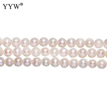 7-8mm Dirbtiniu būdu išauginti Apvalių Gėlavandenių Perlų Karoliukus, Moterų Mados Juvelyrikos Violetinė Natūralių Perlų Karoliukus, Už Apyrankės Papuošalai Rasti