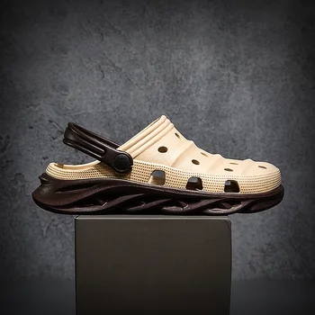 Vasaros vyriški sandalai, šlepetės dėvėti neslidžios net garsenybių asmenybės vyrų paplūdimio bateliai, sandalai ir šlepetės vyrams