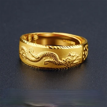 Prabangus Išskirtinį Drakonas Dizainas Žiedas Valdinga Retro Vyrų Aukso Sidabro Spalvos Žiedas Mados Vyrų Klubą, Šaliai, Papuošalai, Dovana