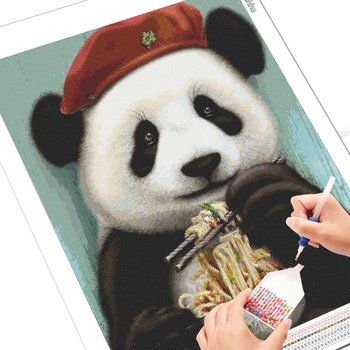 EverShine Diamond Siuvinėjimo Gyvūnų Kryželiu Rinkinys Deimantų Mozaikos Panda Kvadratiniu Meno Tapybos Animacinių Filmų Kalnų Krištolas Namų Dekoro