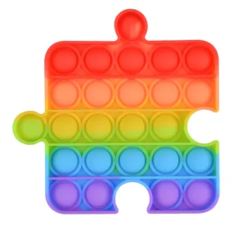 Vaivorykštė Candy spalva Paprastas dimple Anti-streso jutimo žaislas Stumti fidget žaislas Popite silikono Jutimo diskai milteliai antistress