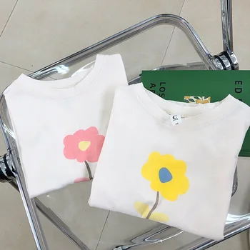 MILANCEL 2021 m. Vasarą Naujų Mergaičių Tees korėjos O-Kaklo Medvilnės Gėlių Atsitiktinis trumpomis Rankovėmis T-shirt