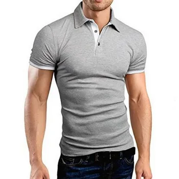 Vasaros trumpomis Rankovėmis Polo Marškinėliai vyrams mados polo marškinėliai atsitiktinis Slim vientisos spalvos, verslo vyriški polo marškinėliai vyriški drabužiai