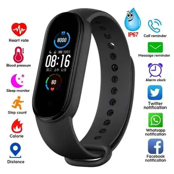 Vyrų, Moterų M5 Smart Watch Širdies ritmo Monitorius Kraujo Spaudimas Fitness Tracker Smartwatch Juosta Sporto Žiūrėti 