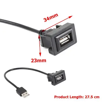 USB Panel Mount Toyota srovės tinklo lizdas usb prietaisų Skydelio Flush Mount USB Lizdas 2.0 Prievadą Skydelio prailginimo Laido Adapteris