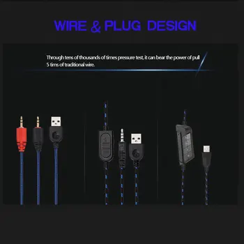 Kompiuterio, ausinės PS4 žaidimas liuminescencija Ausines, PC šviesos ausinės, laisvų rankų įranga žaidimų laidines ausines