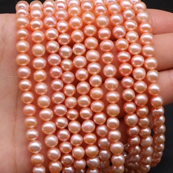 5-10mm Natūralių Gėlavandenių Perlų Karoliukus, Netoli Apvalios Formos Karoliukai Papuošalai Priėmimo Auskarai 