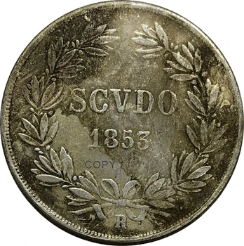 1853 Italų 1 Scudo Cupronickel Padengti Sidabro Monetos Kopija