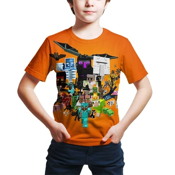 NAUJAS Mano Pasaulis 2021 Populiarus vaikai Spausdinimo T-shirt Kawaii zombie Animacinių filmų Streetwear hip-hop ' T Shirts Žaidimas Žaislas Berniukams, Mergaitėms Viršų