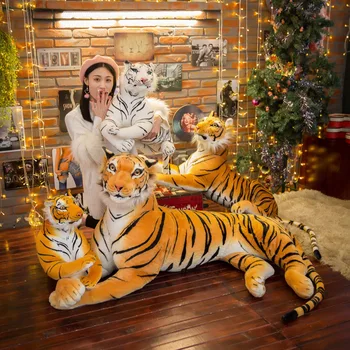 120CM Aukštos Kokybės Milžinas Baltas Tigras Įdaryti Žaislas Kūdikiui Gražus Didelis Dydis Tigras Pliušinis Lėlės Minkšta Pagalvė Vaikams Kalėdų Dovana