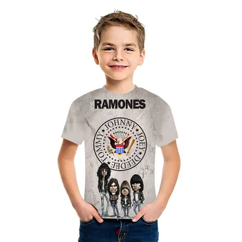 Vasaros Berniukų, Mergaičių 3D Ramones T-Shirt Vaikų Aukštos Kokybės Artimųjų Rytų Karšto Trumpas Rankovės Asmeninį Harajuku Viršų