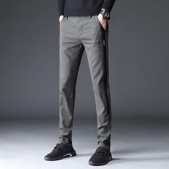Rudens Ir Žiemos Vyrų Kelnės Korėjos Stiliaus Vyrų Mados Atsitiktinis Slim Tiesios Kelnės Plonas Elastingumą Ilgai Pants Plus Velevet