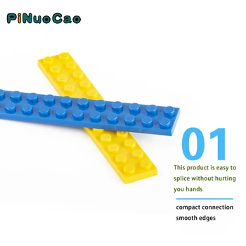 PINUOCAO 2445 Plonas 2x12 Blokai 7pcs/maišas 12 Spalvų Suderinama su Logotipu, Švietimo Statybos Plytų Žaislas Vaikams