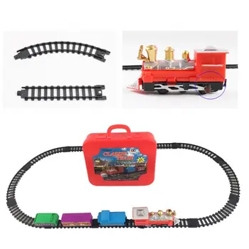 Kalėdų Elektros Žaislas Traukinio Bėgiai Dinaminis Garo Traukinio Modelis Geležinkelio Nustatyti Profissional Autorama Automobilių Grandinės Vaikų Žaislas