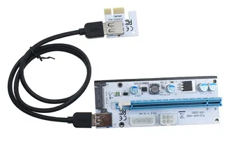 6PCS VER008S 3 in 1 4Pin Molex 6PIN SATA PCIE PCI-E PCI Express Stove Kortelės 1x iki 16x USB 3.0 Kabelį, Kasybos Bitcoin Miner