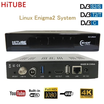 2021 NAUJAS HiTUBE TELEVIZIJOS Palydovinis Imtuvas Combo DVB S2X T2 Kabelis H. 265 4K Ultra HD integruota WIFI PK GTMedia Freesat Zgemma H9S SE