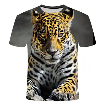 Pavasarį ir vasarą trumpas gražus T-shirt apvalus kaklas gyvūnų spausdinti mados didelio dydžio vyriški marškiniai, trumparankoviai 3D drabužiai