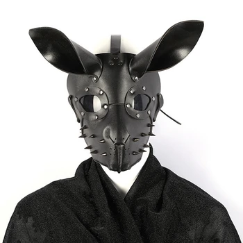 Naujas Triušis Merginos PU Odos Halloween Mask Ccting Rekvizitai Naktinis Klubas Karnavalas Kostiumas Cosplay Kaukės Šalis