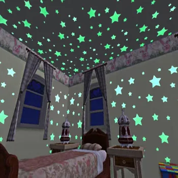 100vnt/set Liuminescencinės Žvaigždės Švyti Tamsoje, Vaikų Miegamųjų Sienų Lipdukai Sienų Lipduko Namų Dekoras Vaikų kambariams