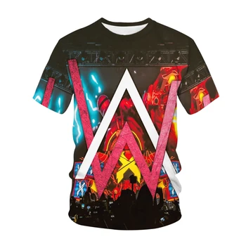 Vasaros Naują Atsitiktinis vyriški T-Shirt, 3D Spausdinimas trumparankoviai Alan Walker, T-Marškinėliai, Mados O-Kaklo, Moteriški Ir vaikiški Marškinėliai