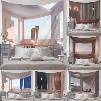 Dizaino prasme kosmoso fone audinio vidaus sienų apdaila gobelenas lovos galvos miegamojo kambarį kabinti medžiaga Šiaurės stilius