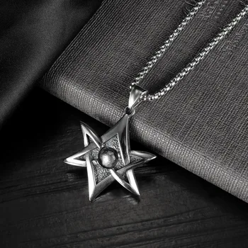 Klasikinis Hexagram Izraelio Žvaigždė Davidas Pakabukas Karoliai Vyrams Vyrų Nerūdijančio Plieno Sidabro Spalvos Mados Juvelyrika Dovana Dropship