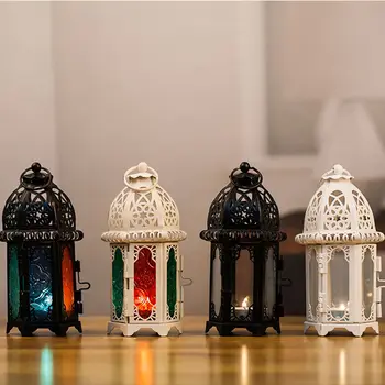 2021 Naujas Europos Žvakidė Derliaus Kabinti Žvakių Laikiklis Maroko Stiklo Candle Lantern Vestuvių Namų Dekoro
