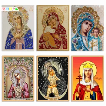 Zooya Diamond Tapybos Kryželiu Religijos Ikona 5D Diamond Siuvinėjimo Mozaikos Naujųjų Metų Dekoracija Dovanos Handmake 2Zj04