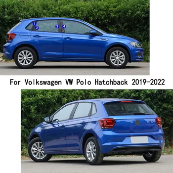 Volkswagen VW Polo Sedanas 2019-2022 Automobilių PC Medžiagos Ramstis Po Padengti Durų Apdaila Langų Piano Black Liejimo Lipdukas Plokštė