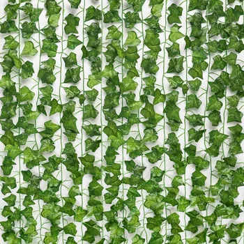 Dirbtinis Ivy Green Netikrą Lapų Girlianda Augalų Vynmedžių Lapai Namų Dekoro Plastiko Rotango String Sienų Dekoras Dirbtiniai Augalai#g35