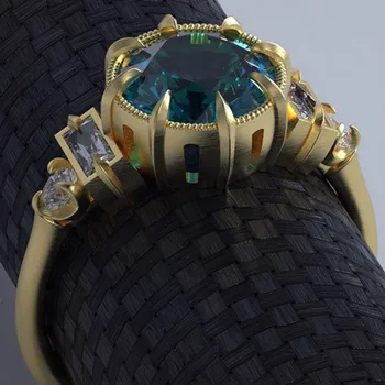 CHUHAN Prabangūs Žiedai Moterų Kūrybos Žiūrėti Formos, Dviejų atspalvių Dizaino Didmeninė Mėlyna Akmenys Nustatymas Cirkonis Žiedai